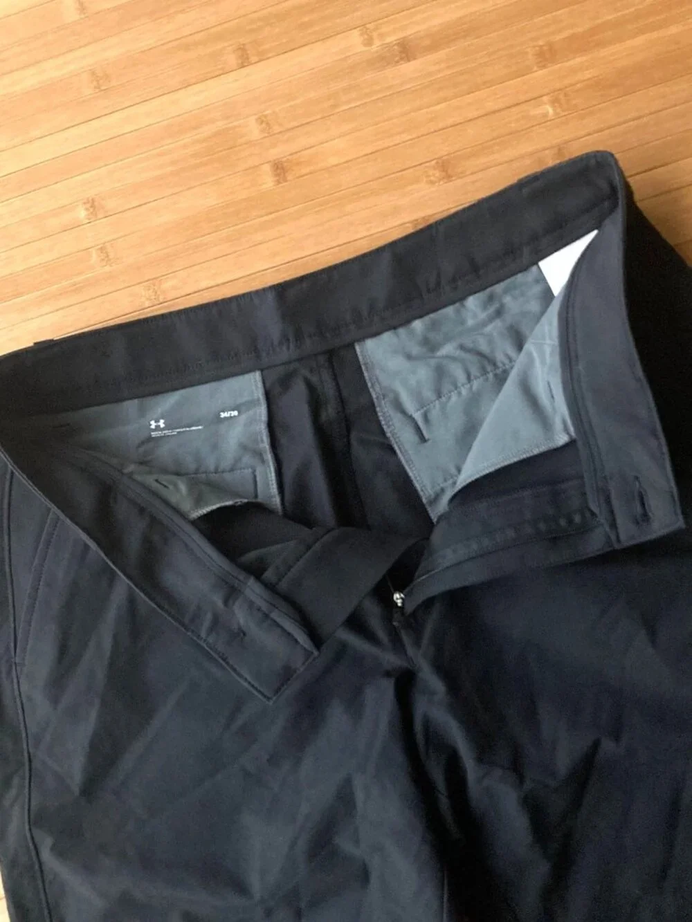 Under Armour UA Tech Golf Pants Straight Leg Mens 34x30 Black 1376625
